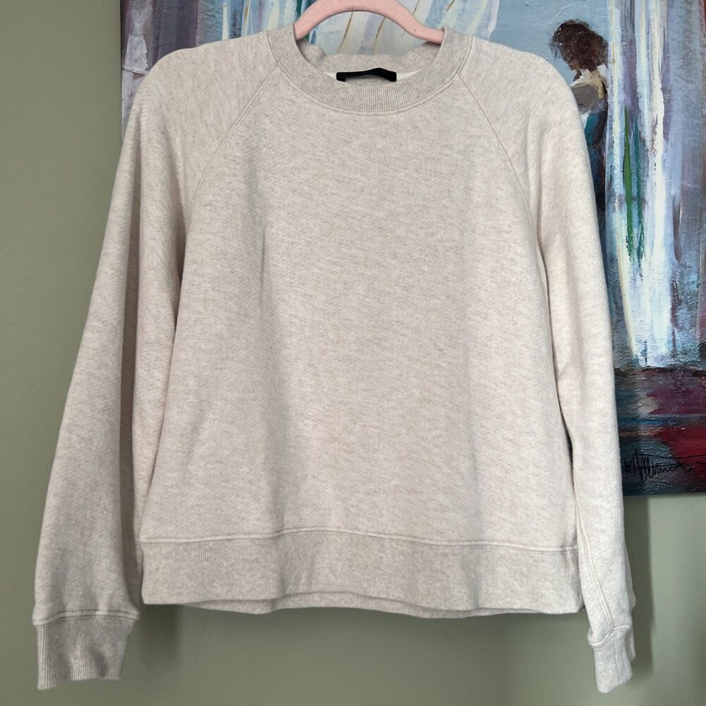 Jenni Kayne Sweatshirt  Womens XS Beige Sweater Minimalist Basic Made In USA